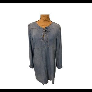 Womens denim Velvet Heart long sleeved Mid iDress
